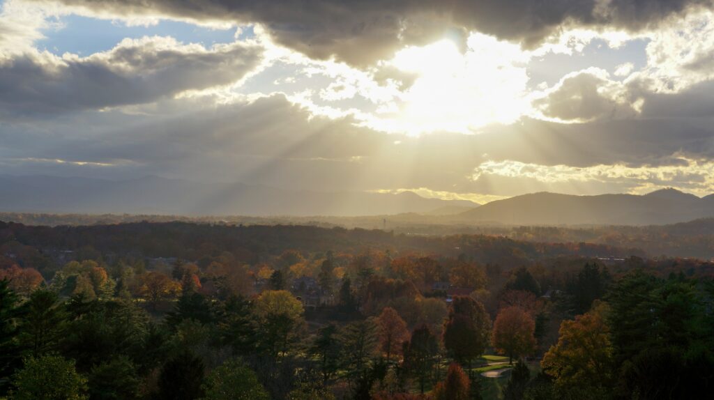 Autumn Sunset in Asheville NC